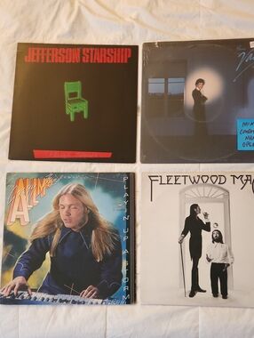 4 Classic Rock Vinyl Album Lot - Multi-Color Covers